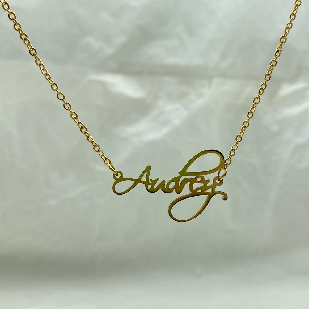 Letter Pendant Stainless Steel Necklace for Women Fashion Jewelry