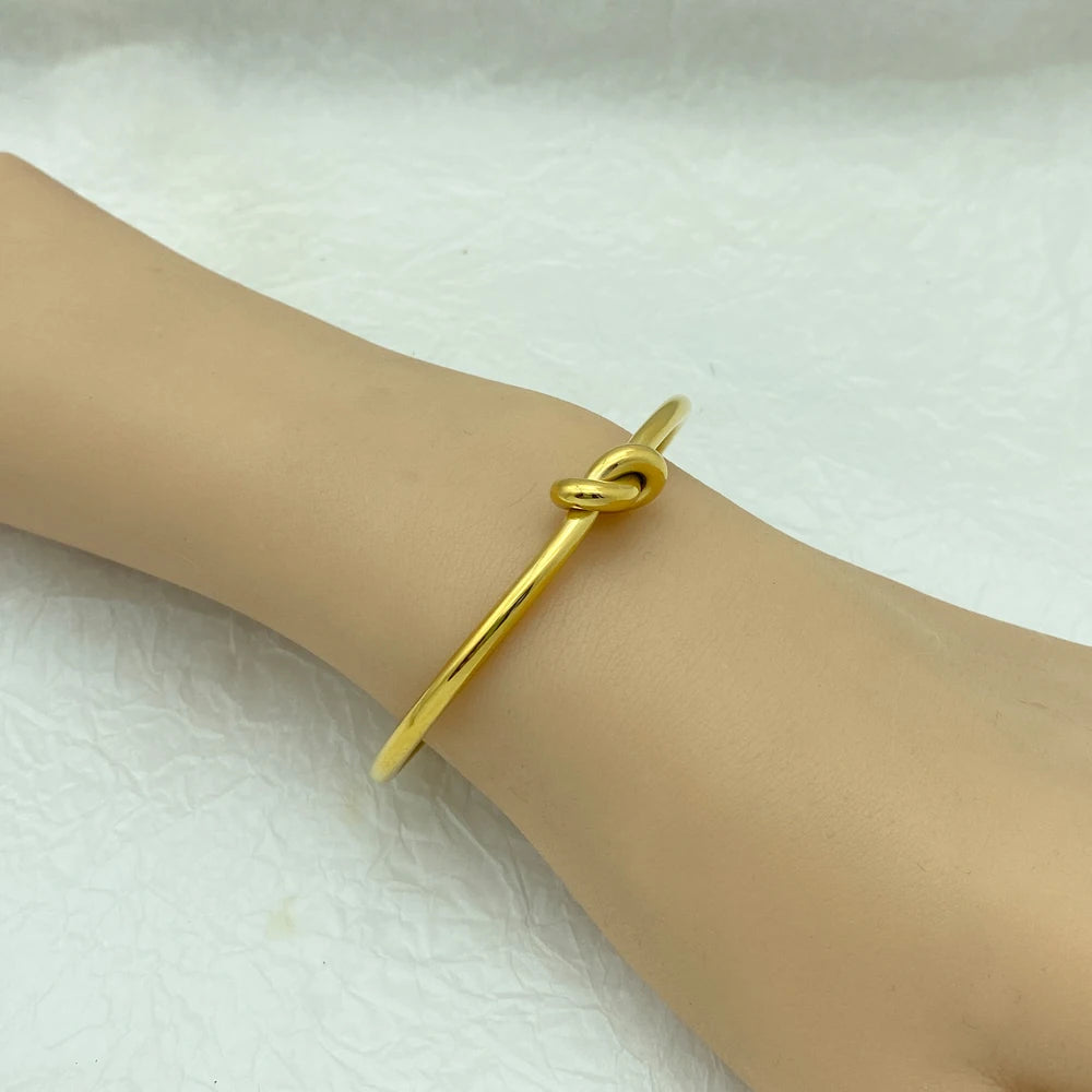Wholesale 18K Gold Plated Stainless Steel Adjustable Bangle Bracelet