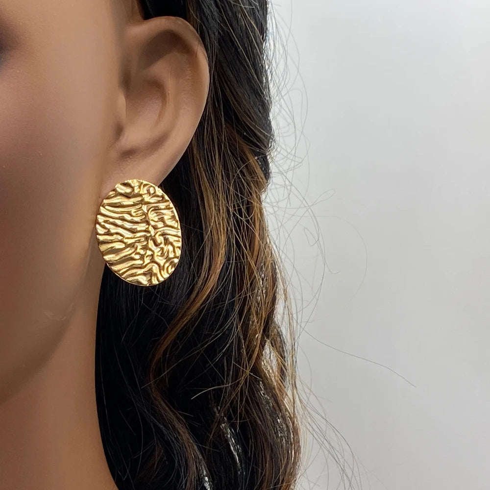 Wholesale 18K Gold Plated Stainless Steel Geometric Stud Earrings