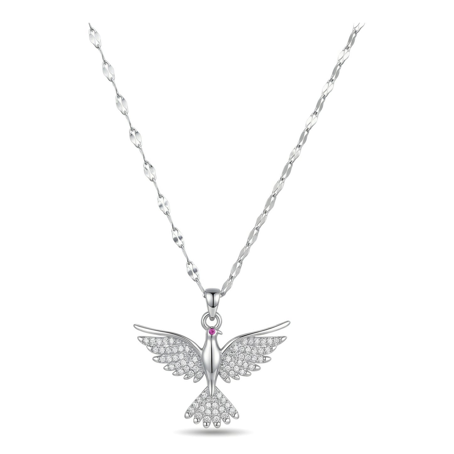 Wholesale 18K Gold Plated Stainless Steel Eagle Zircon Pendant Necklace