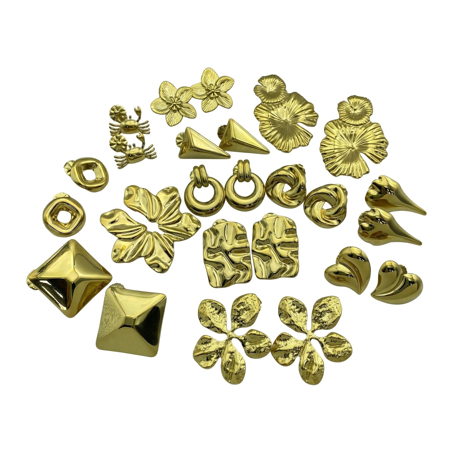 Wholesale 18K Gold Plated Stainless Steel Geometric Stud Earrings