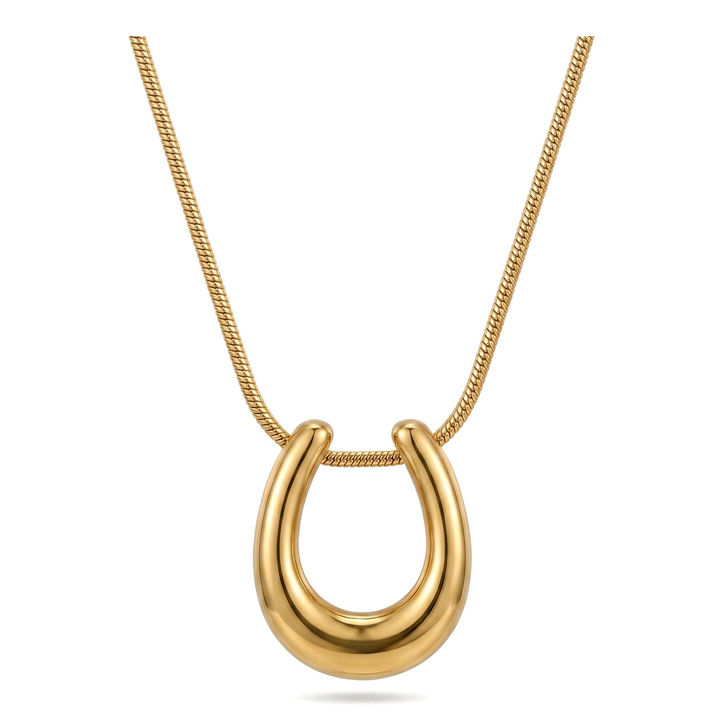 U Shaped Steel Cute Pendant Stainless Steel Necklace For Women