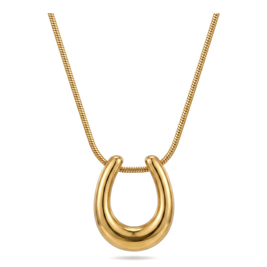 U Shaped Steel Cute Pendant Stainless Steel Necklace For Women
