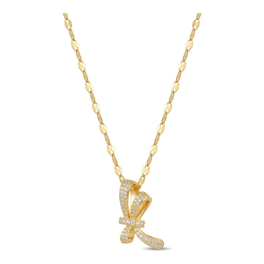 Twisted Ribbon Pendant Necklace | 18K Gold Plated Stainless Steel