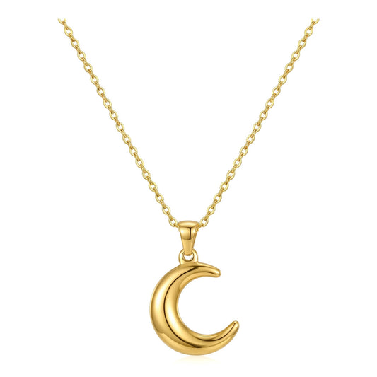 Wholesale 18K Gold Plated Stainless Steel Moon Pendant Necklace