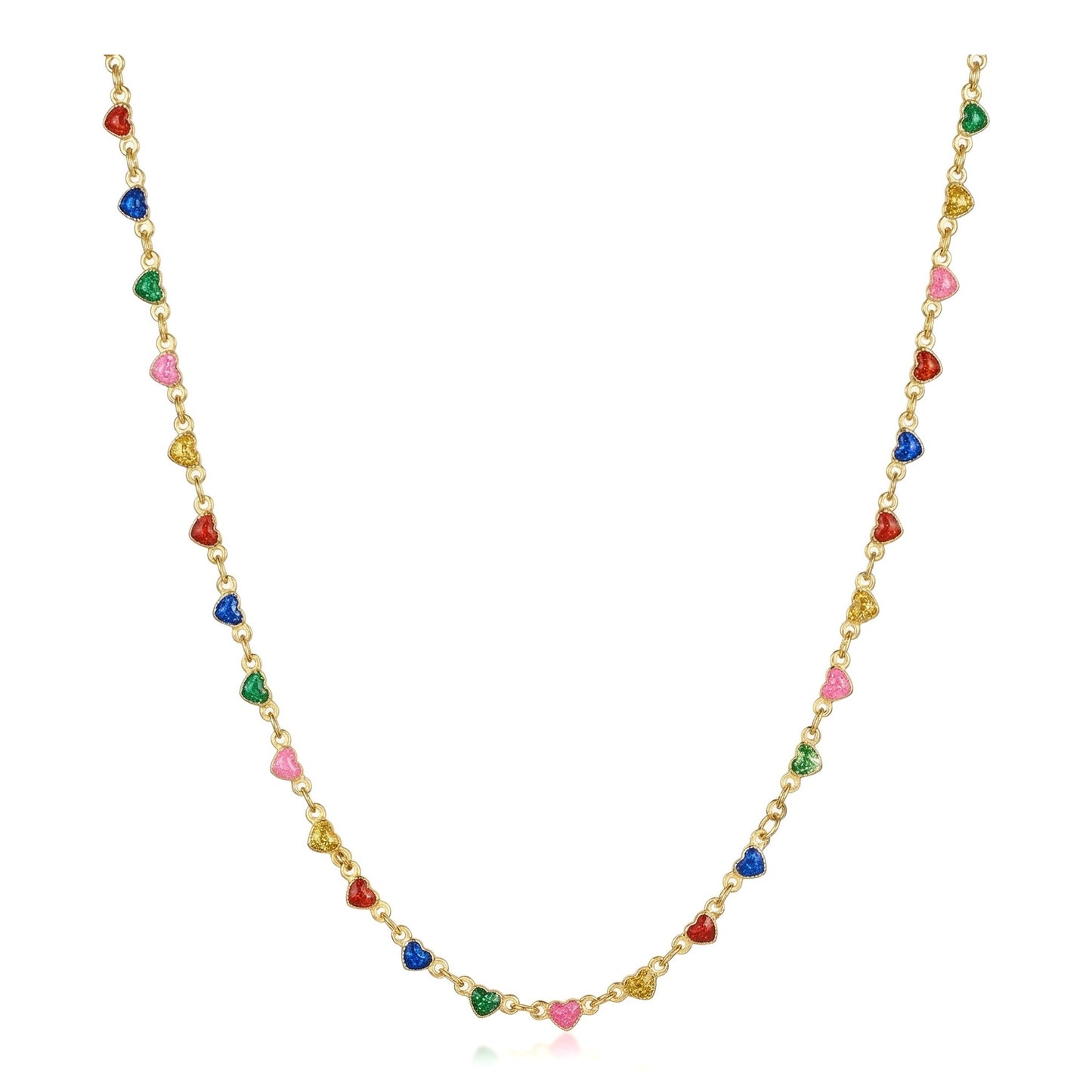 Wholesale Waterproof Stainless Steel Colorful Heart Pendant Necklace