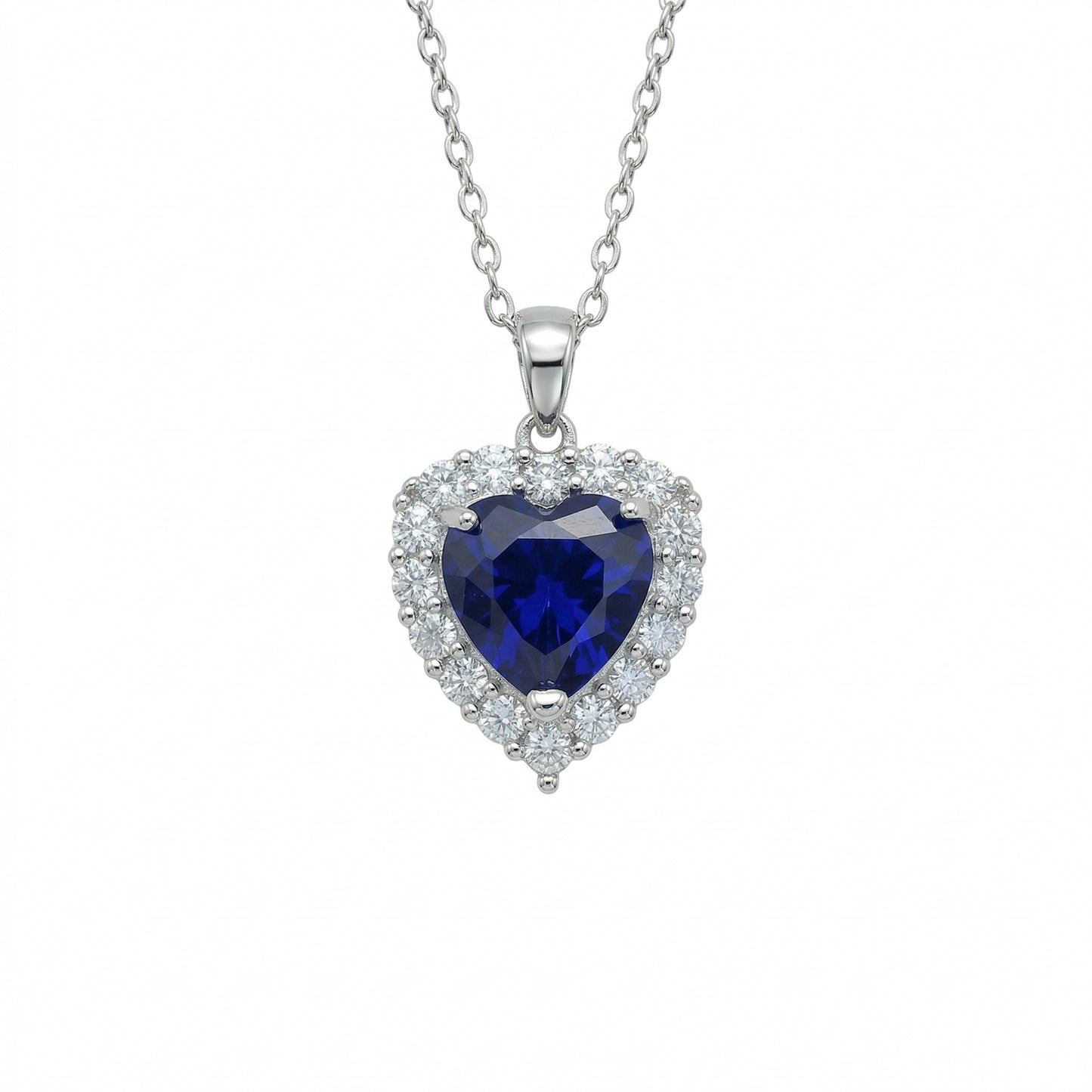 Wholesale Stainless Steel Heart Necklace with Red Zircon Pendant