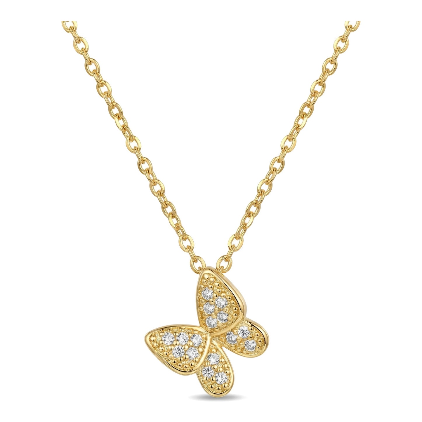 Wholesale Gold Plated Titanium Steel Butterfly Pendant Necklace