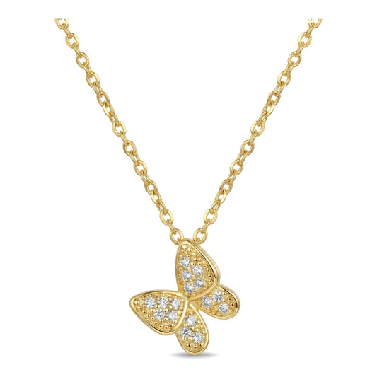 Wholesale Gold Plated Titanium Steel Butterfly Pendant Necklace