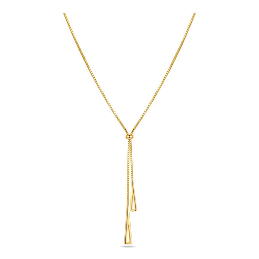 Minimalist Double Triangle Drop Necklace | Stainless Steel Adjustable Y-Chain