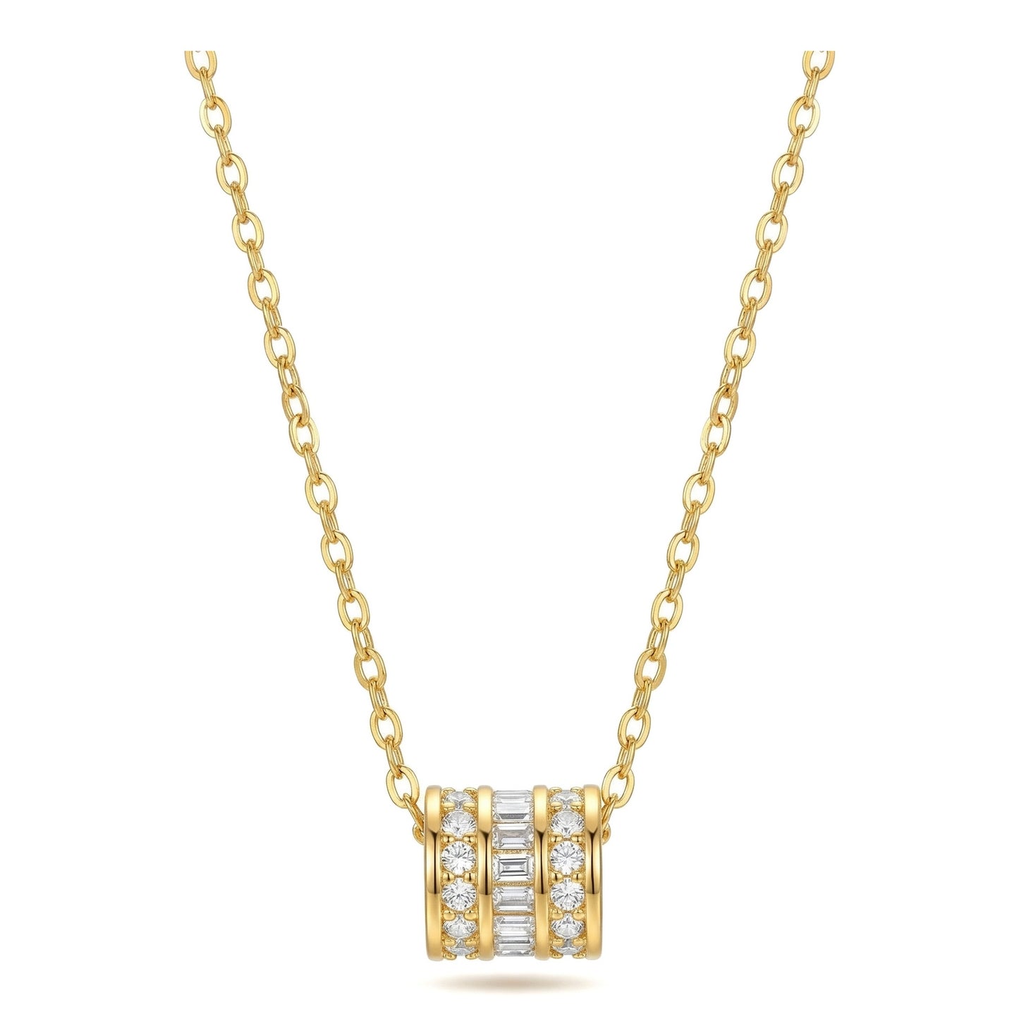 Wholesale Gold Color Stainless Steel Round Pendant Necklace