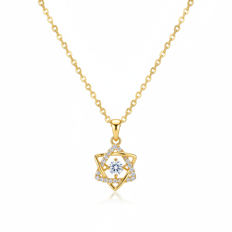 Gold Star CZ Pendant Necklace | Stainless Steel | Brass Pendants