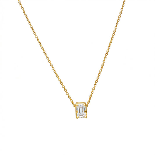 Wholesale Gold Plated Stainless Steel Zircon Pendant Necklace