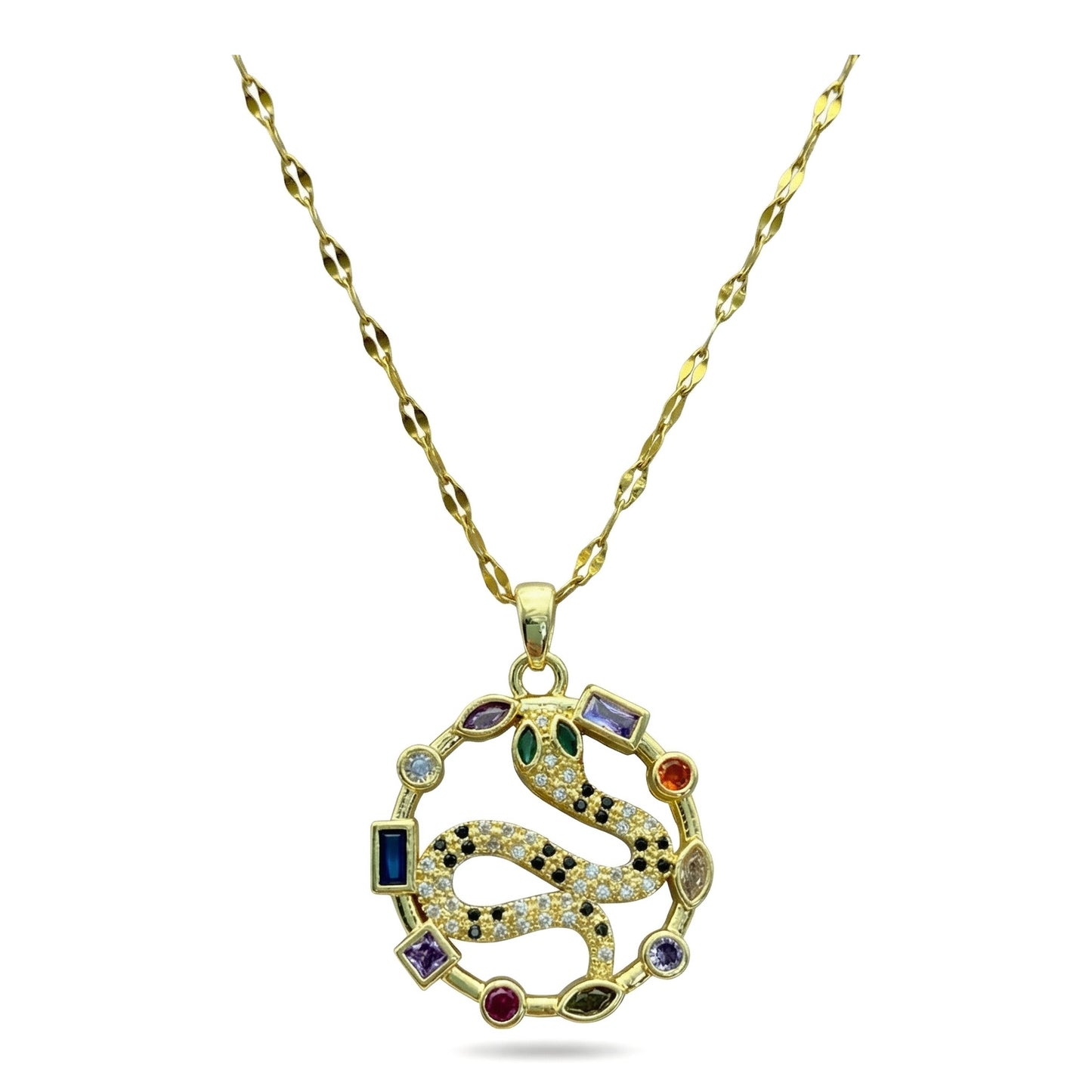 Wholesale Gold Plated Stainless Steel Snake Pendant Necklace