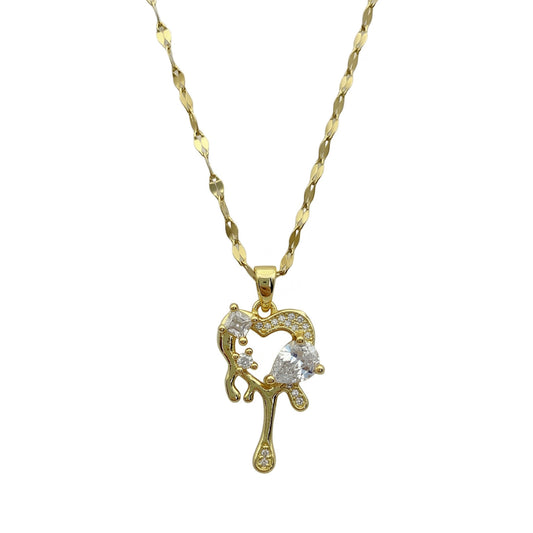 Heart Pendant Necklace| 18K Gold Stainless Steel Chains