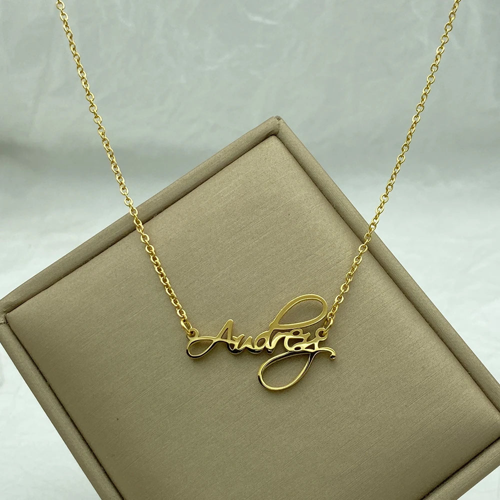 Letter Pendant Stainless Steel Necklace for Women Fashion Jewelry