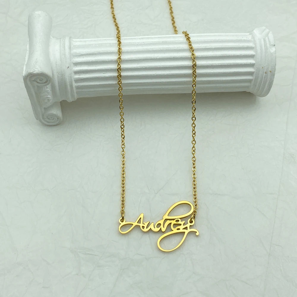 Letter Pendant Stainless Steel Necklace for Women Fashion Jewelry