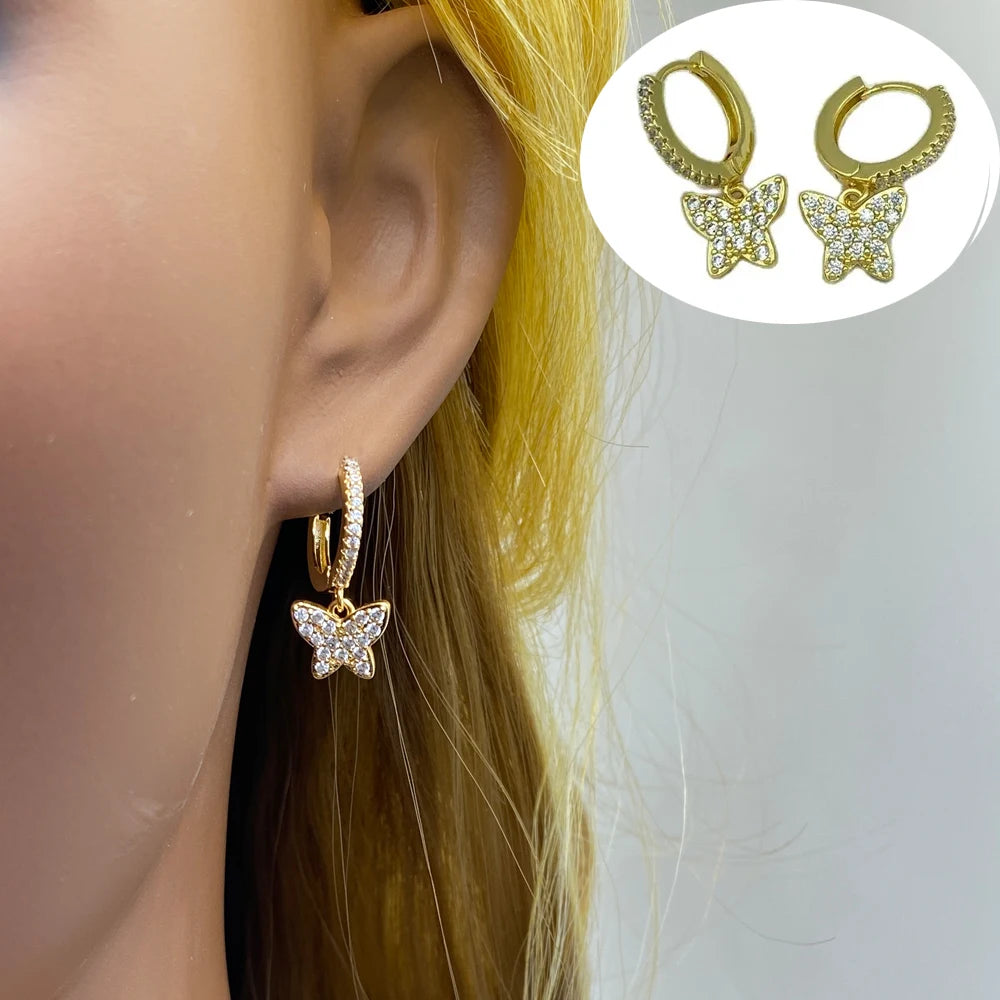 Wholesale 18K Gold Plated Brass Material With Zircons Mixed Lot Style For Women Trending Fashion Jewelry Earrings 2024 Ear Clip
