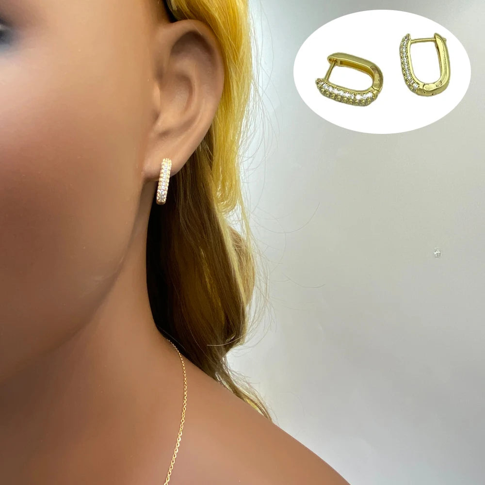 Wholesale 18K Gold Plated Brass Material With Zircons Mixed Lot Style For Women Trending Fashion Jewelry Earrings 2024 Ear Clip