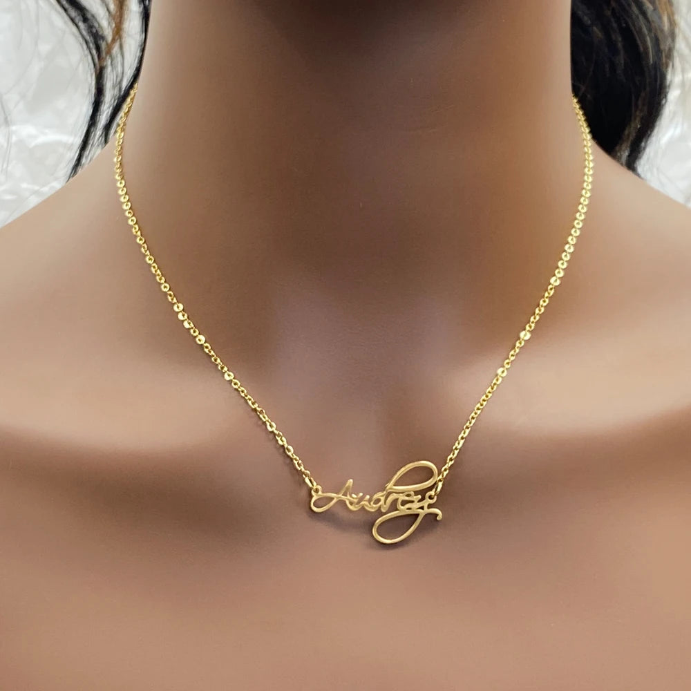 Letter Pendant Stainless Steel Necklace for Women Fashion Jewelry