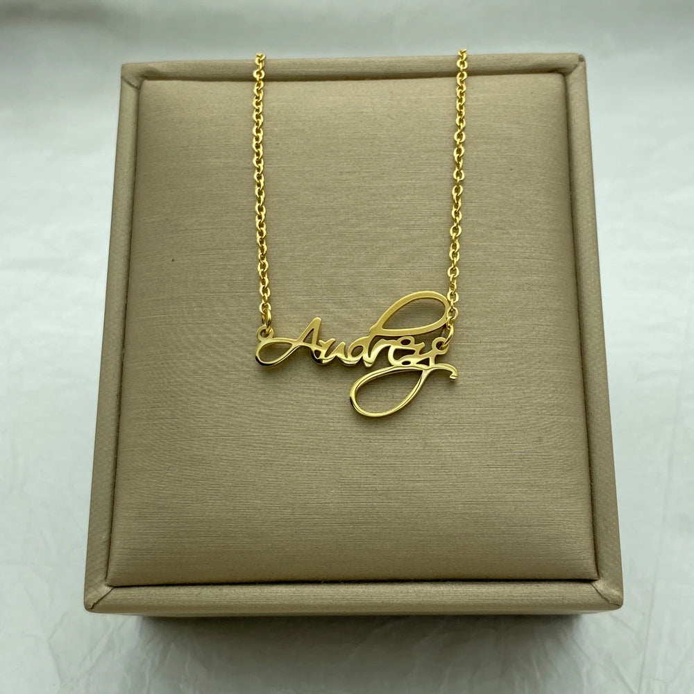 Letter Pendant Stainless Steel Necklace for Women Fashion Jewelry