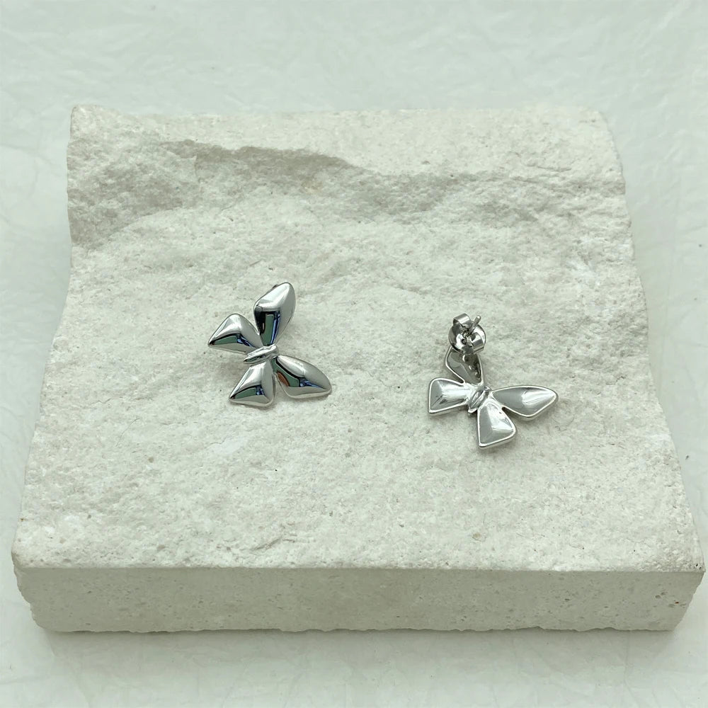 Geometric Butterfly Earrings | Gold Plated Stainless Steel Studs