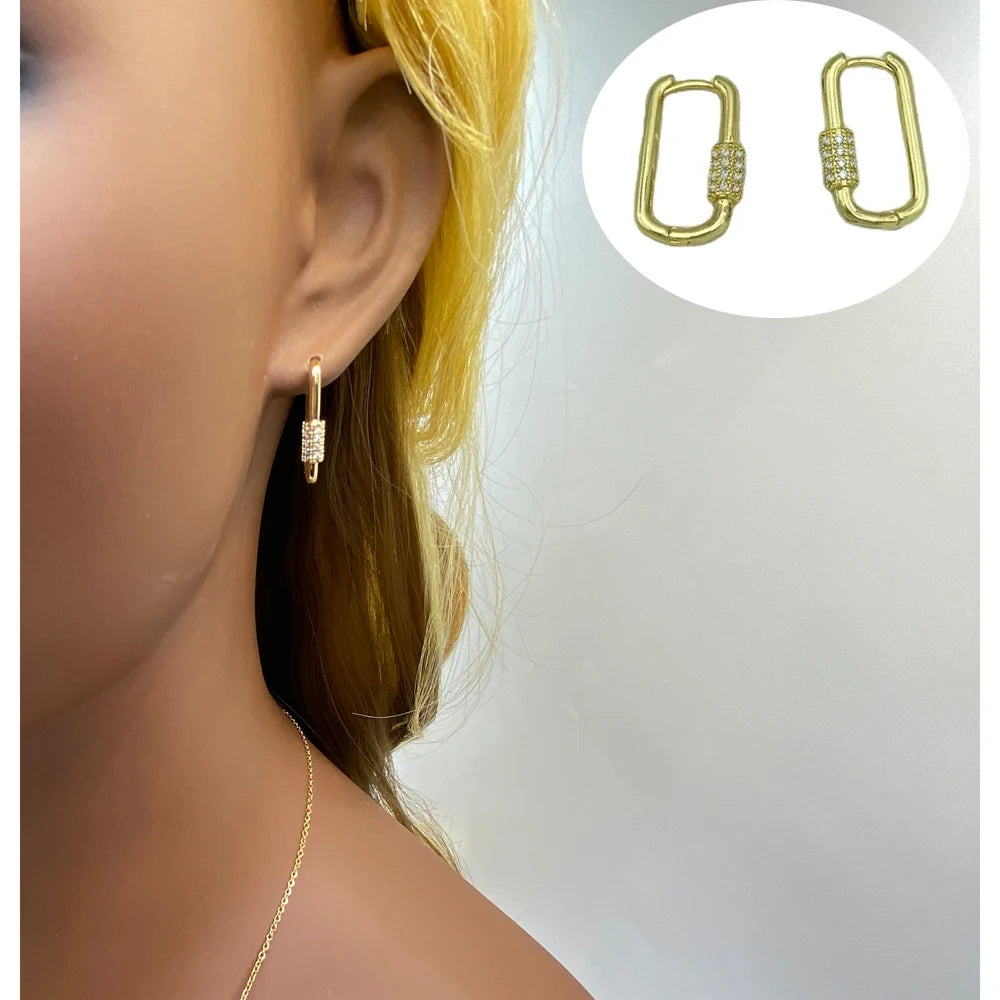 Wholesale 18K Gold Plated Brass Material With Zircons Mixed Lot Style For Women Trending Fashion Jewelry Earrings 2024 Ear Clip