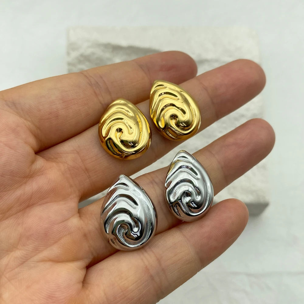 Wholesale Non-Tarnish Stainless Steel Waterdrop Stud Earrings