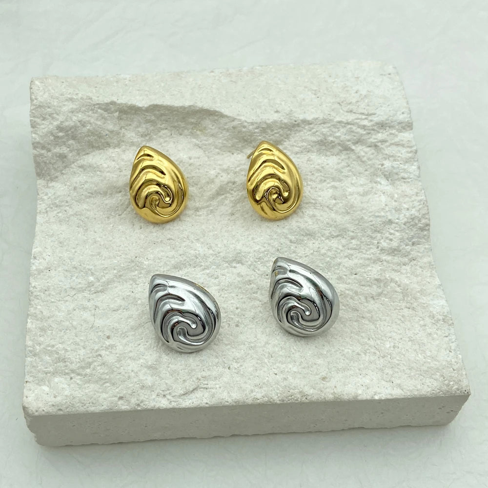 Wholesale Non-Tarnish Stainless Steel Waterdrop Stud Earrings