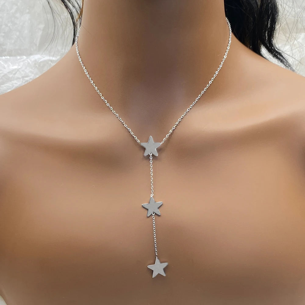 Polished  Mixed Styles Stainless Steel Fashion Tassel Cross Necklace