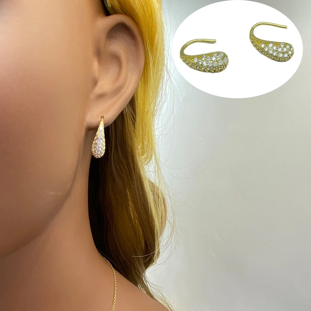 Wholesale 18K Gold Plated Brass Material With Zircons Mixed Lot Style For Women Trending Fashion Jewelry Earrings 2024 Ear Clip