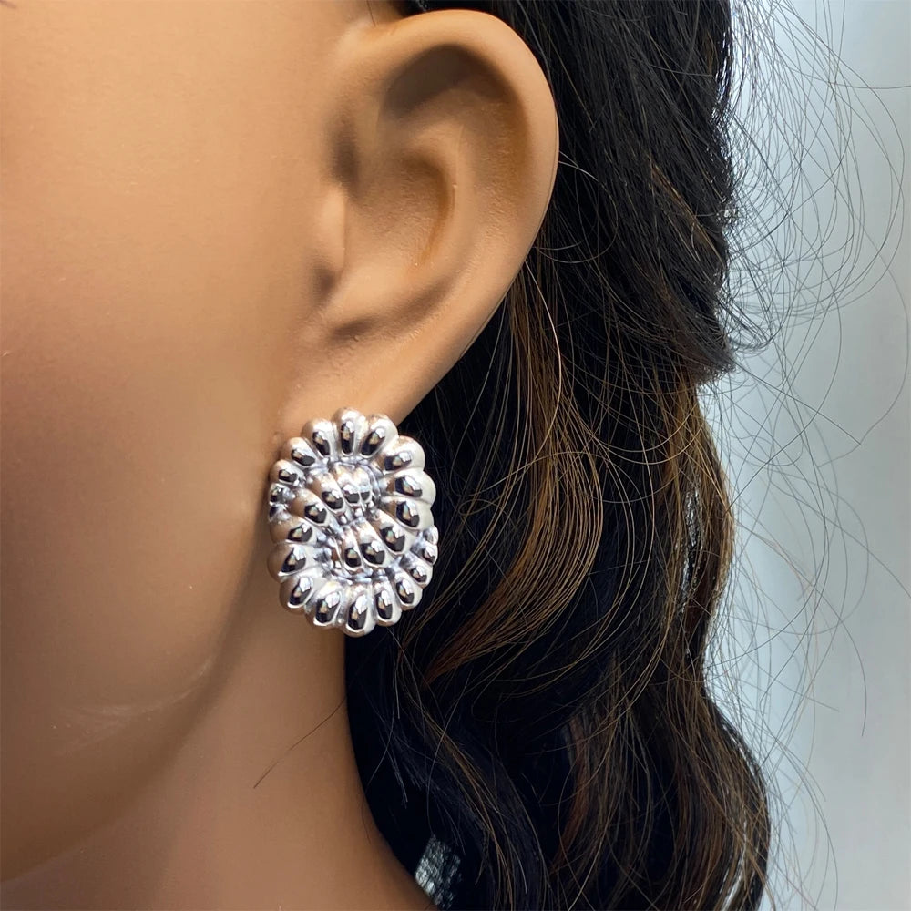 Puffy Cluster Oval Stud Earrings | 18K Gold Plated Stainless Steel