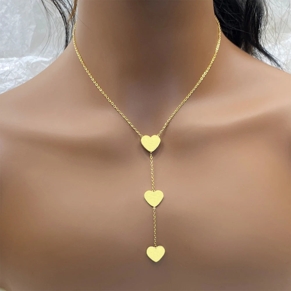 Polished  Mixed Styles Stainless Steel Fashion Tassel Cross Necklace