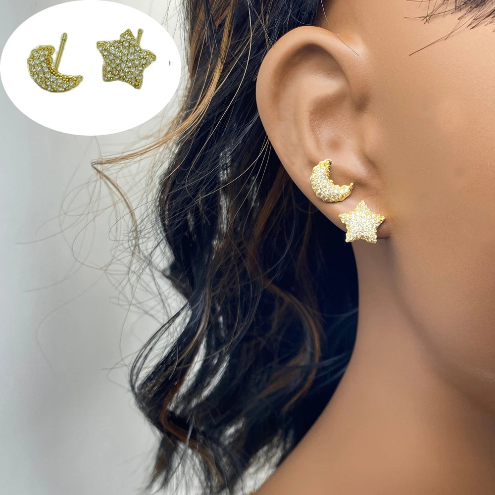 Wholesale 18K Gold Plated Brass Material With Zircons Mixed Lot Style For Women Trending Fashion Jewelry Earrings 2024 Ear Clip