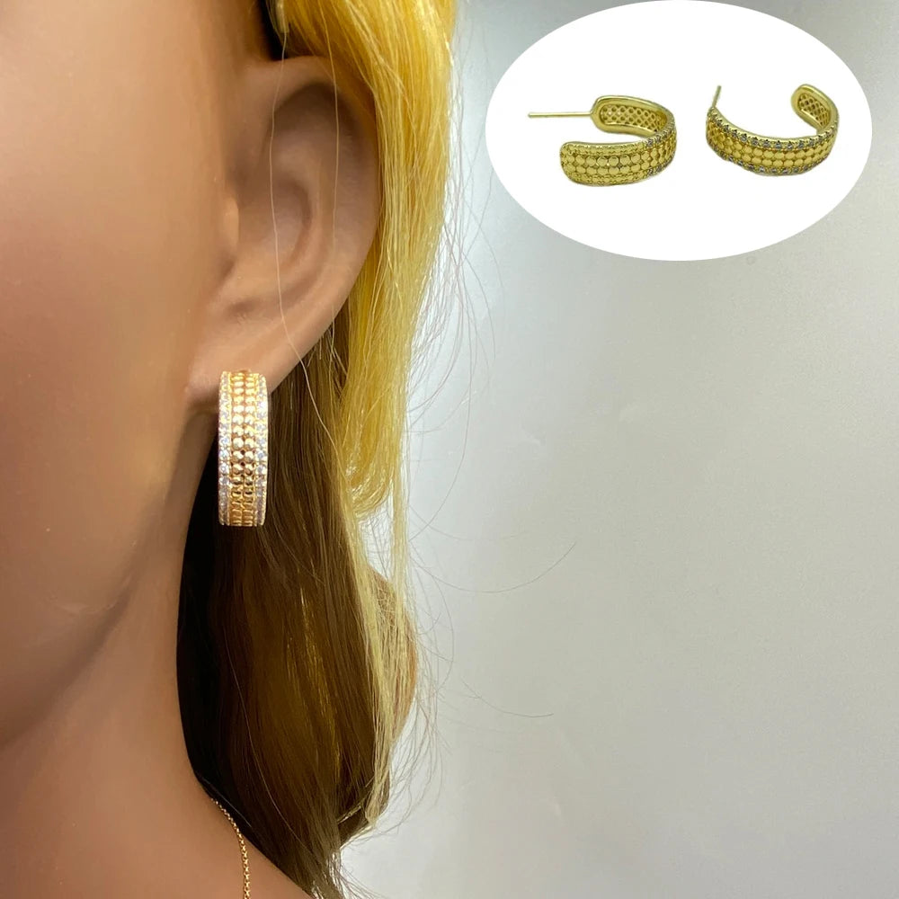 Wholesale 18K Gold Plated Brass Material With Zircons Mixed Lot Style For Women Trending Fashion Jewelry Earrings 2024 Ear Clip