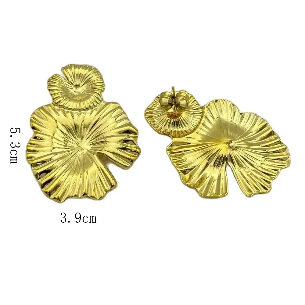 Double Petal Drop Earrings | 18K Gold Plated Stainless Steel