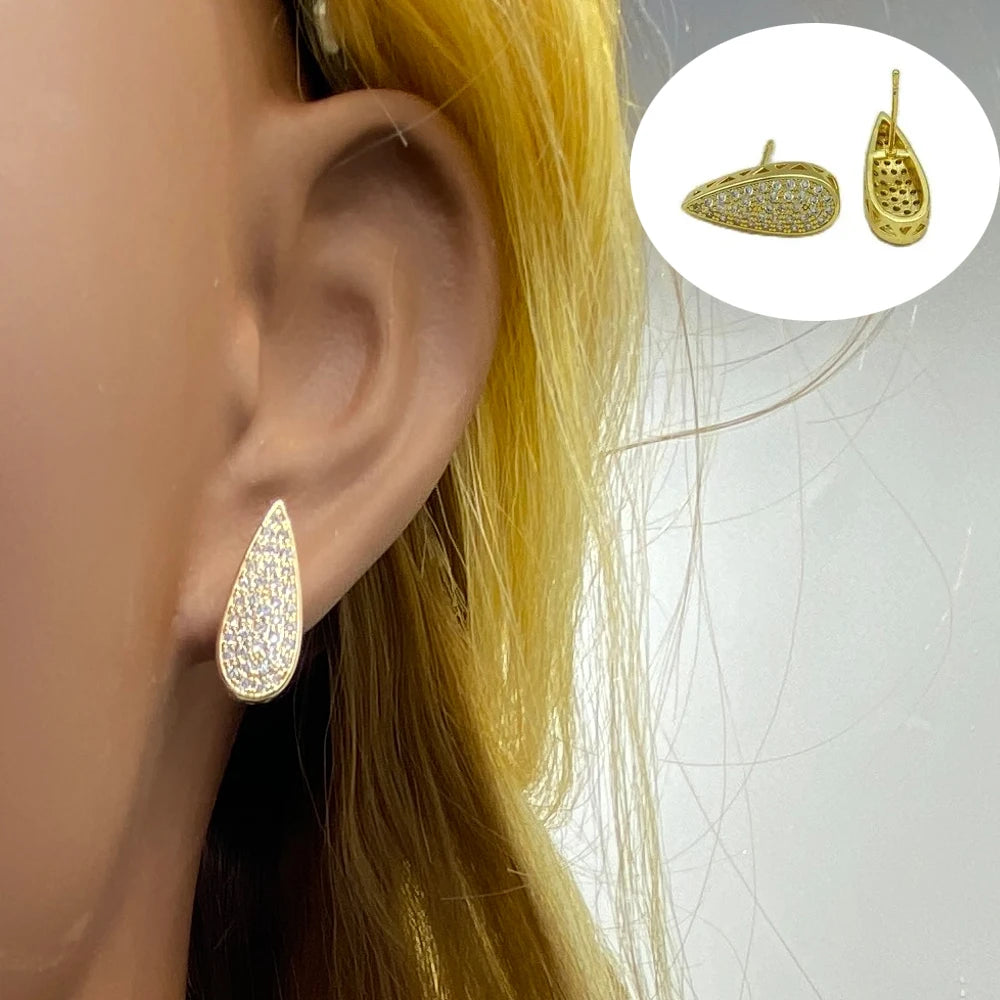 Wholesale 18K Gold Plated Brass Material With Zircons Mixed Lot Style For Women Trending Fashion Jewelry Earrings 2024 Ear Clip