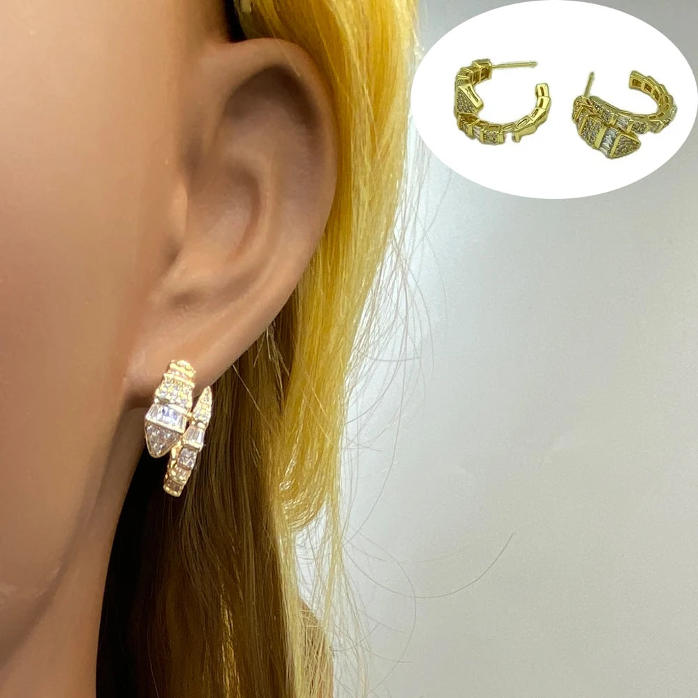 Wholesale 18K Gold Plated Brass Material With Zircons Mixed Lot Style For Women Trending Fashion Jewelry Earrings 2024 Ear Clip