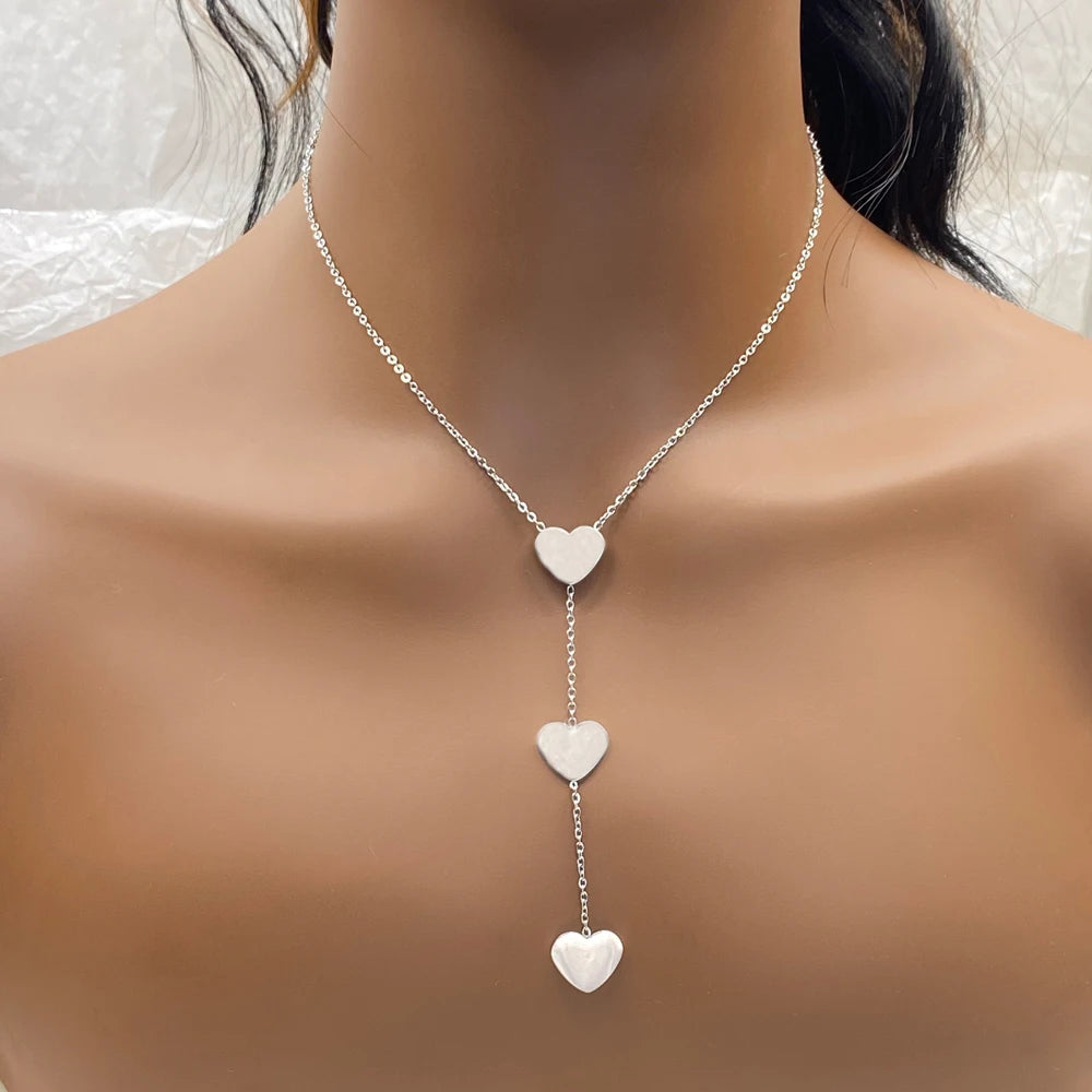 Polished  Mixed Styles Stainless Steel Fashion Tassel Cross Necklace