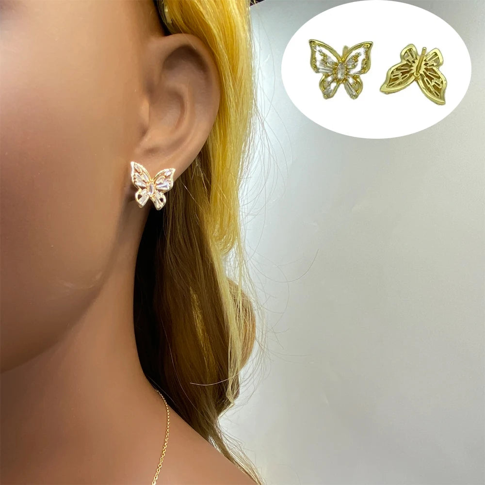 Wholesale 18K Gold Plated Brass Material With Zircons Mixed Lot Style For Women Trending Fashion Jewelry Earrings 2024 Ear Clip