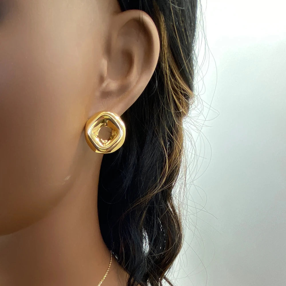 Mixed Lot Competitive Price Fashion Jewelry High Polished 18k Gold Plated Stainless Steel Geometric Stud Earrings for Women