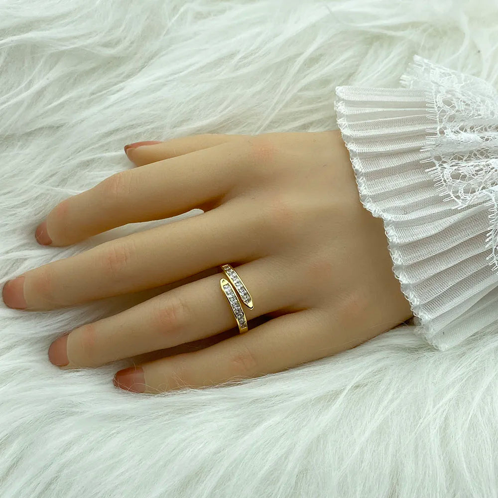 18K Gold Plated Women's Ring With Ziron Butterfly Snake Fashion Jewelry Rings For Women