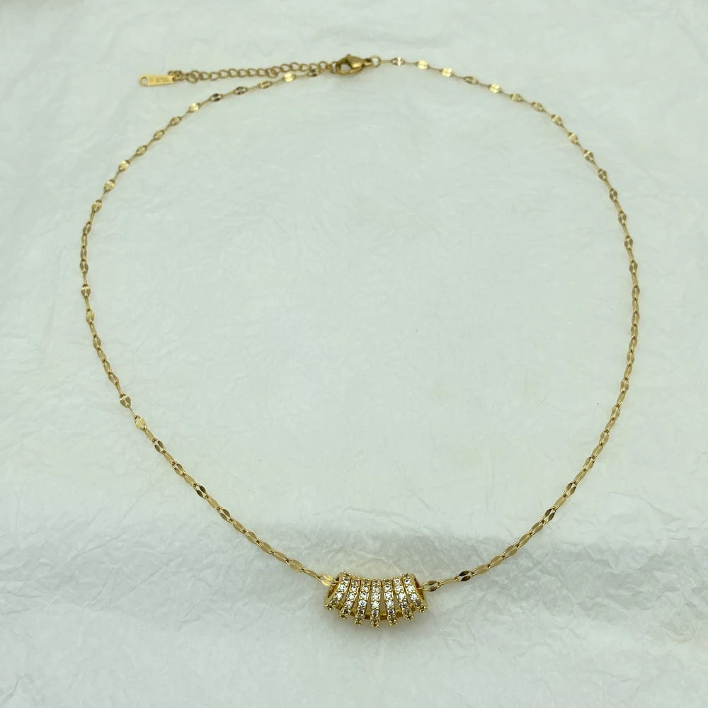 Gold Plated Stainless Steel Necklaces For Women With Pendants New IN Fashion Stainless Steel Jewelry Accessories