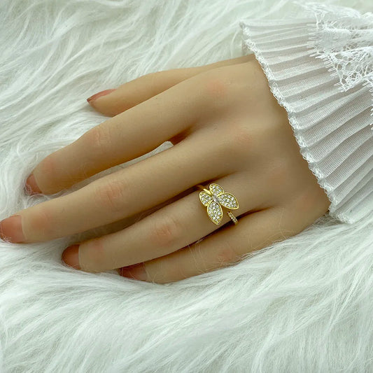 18K Gold Plated Women's Ring With Ziron Butterfly Snake Fashion Jewelry Rings For Women