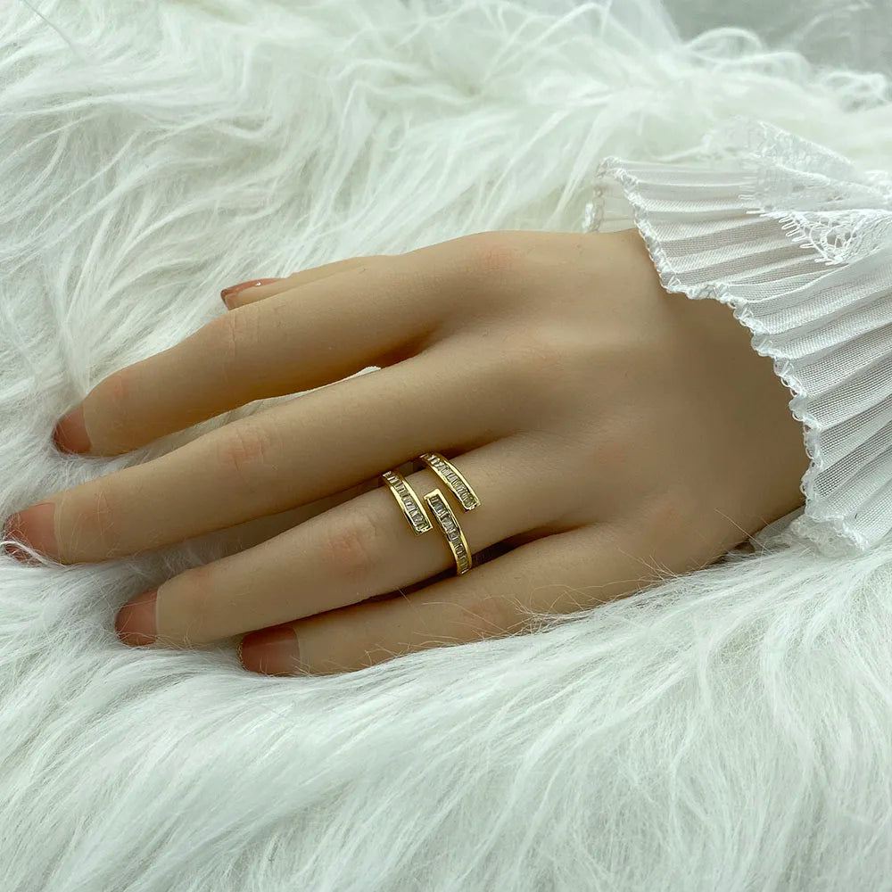 18K Gold Plated Women's Ring With Ziron Butterfly Snake Fashion Jewelry Rings For Women