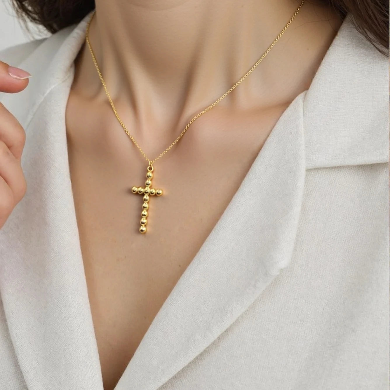 New Arrival High Quality Competitive Price  O Chain Fashion Jewelry Stainless Steel Cute Cross Pendant Necklace