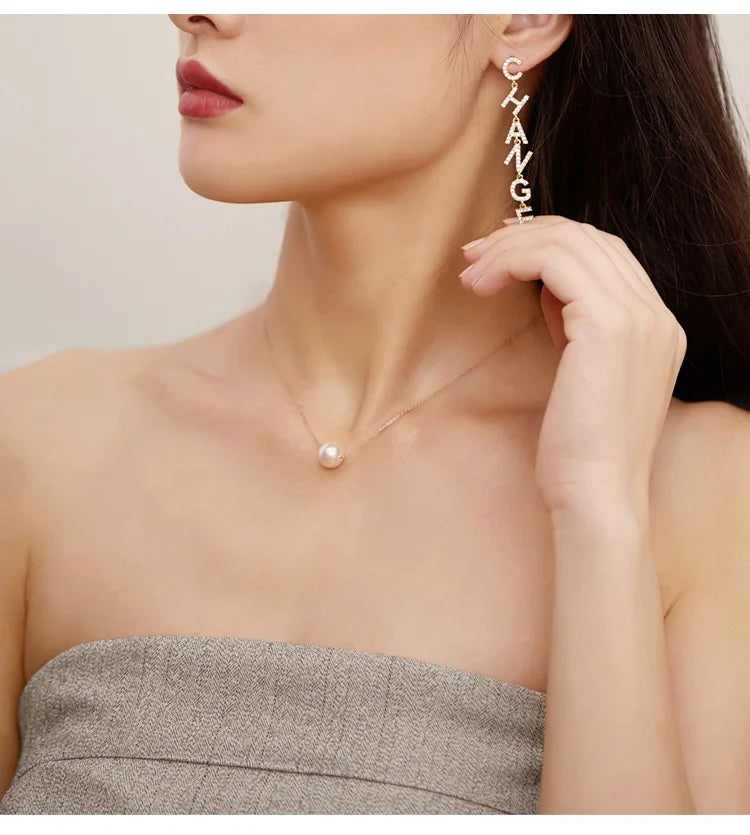 Pearl Pendant Necklace | 18K Gold Plated Stainless Steel Chain & Faux Pearl