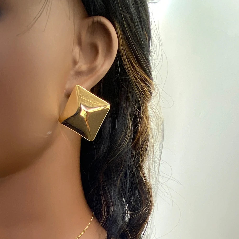 Mixed Lot Competitive Price Fashion Jewelry High Polished 18k Gold Plated Stainless Steel Geometric Stud Earrings for Women