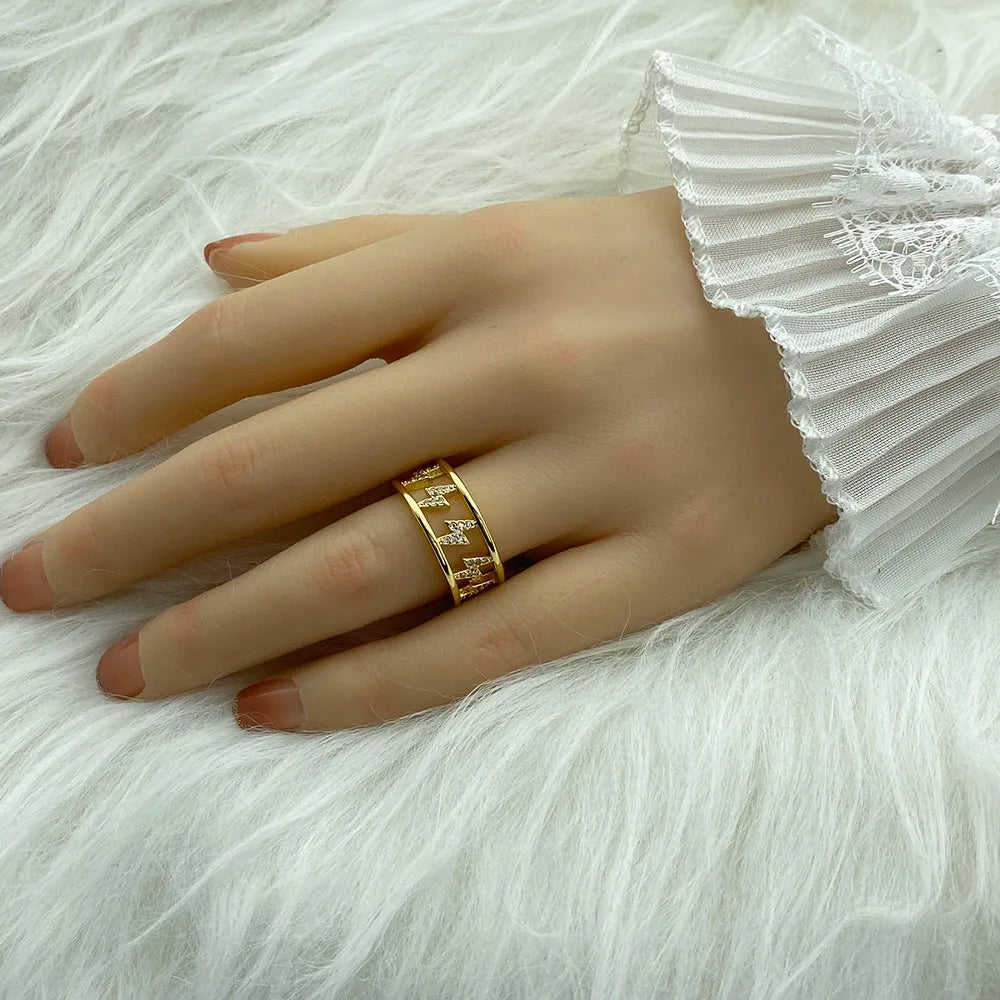 18K Gold Plated Women's Ring With Ziron Butterfly Snake Fashion Jewelry Rings For Women