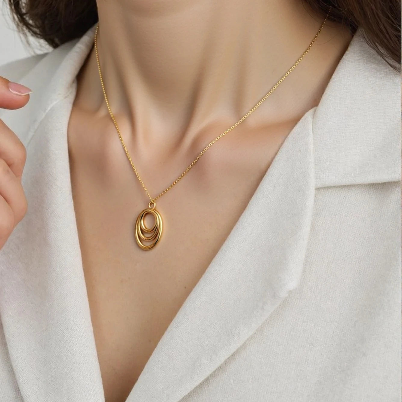 New Arrival High Quality Competitive Price  O Chain Fashion Jewelry Stainless Steel Cute Cross Pendant Necklace